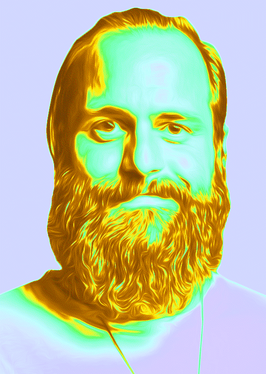 Stylized portrait of The Handy Hippie founder in Austin, Texas
